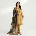 IZEL by Zahra Noor | Summer Collection Vol-04 | Mustard & Black 3-Piece Suit
